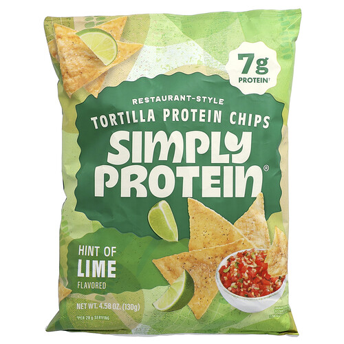 Simply Protein, Tortillachips i restaurangstil med en antydan till lime, 130 g