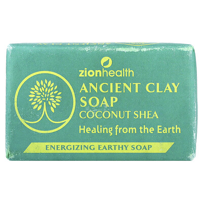 Zion Health, Ancient Clay Bar Tvål, Kokos Shea, 170 g