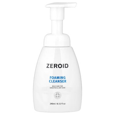 Zeroid, Skummande rengöringsmedel, För känslig och torr hud, 240 ml