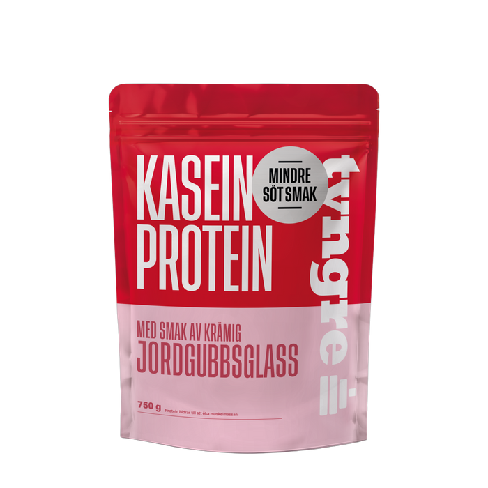 Tyngre Kasein Krämig Jordgubbsglass Mindre Söt Smak 750g, Proteinpulver