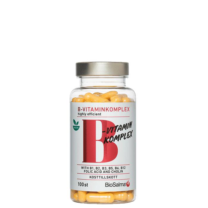 B-vitaminkomplex Carefully Selected 100 kapslar B-vitaminkomplex Carefully Selected 100 kapslar