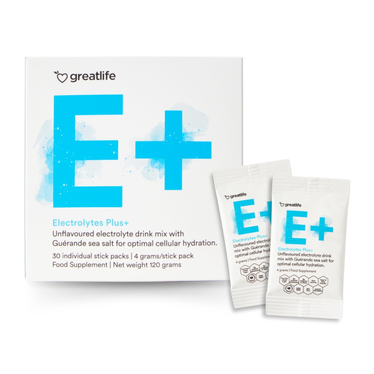 Elektrolyter – Greatlife Electrolytes Plus+ 30 portionspåsar