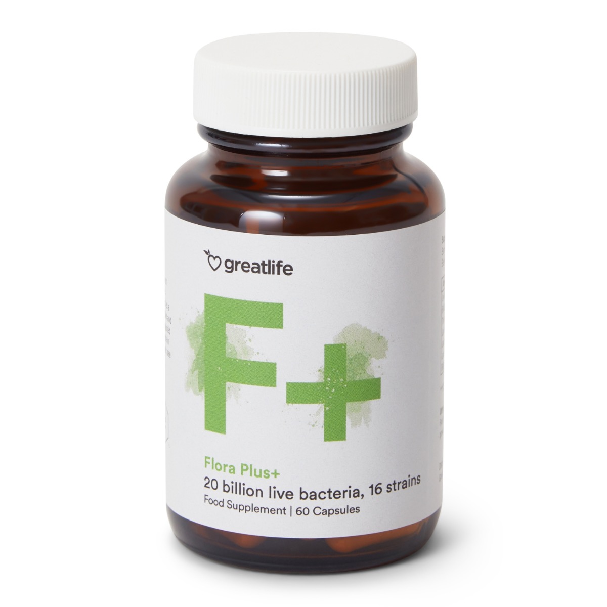 Greatlife Flora Plus+ Probiotika 60 kapslar – mjölksyrabakterier