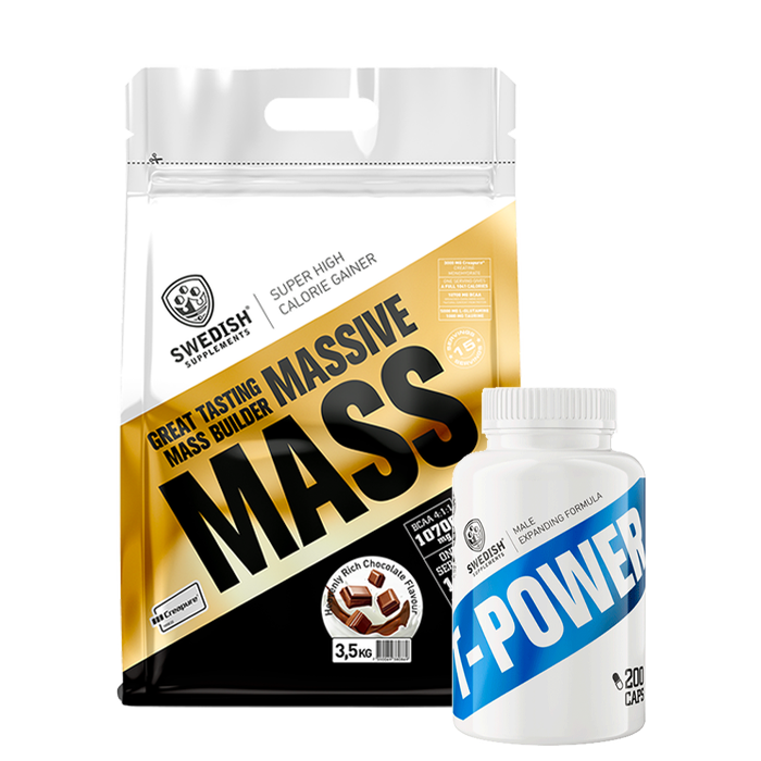 Massive Mass Gainer 3,5 kg + T-Power Testo 200 Kapslar