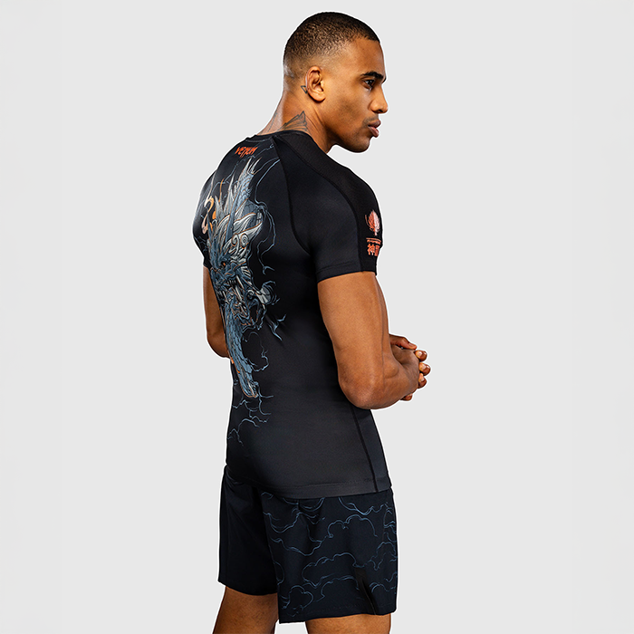 Venum Thunder Dragon Kortärmad Rashguard Svart Grå Koppar