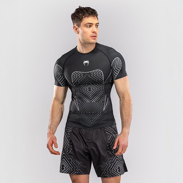 Venum Midnight Fury Kortärmad Rashguard Svart Grå Silver