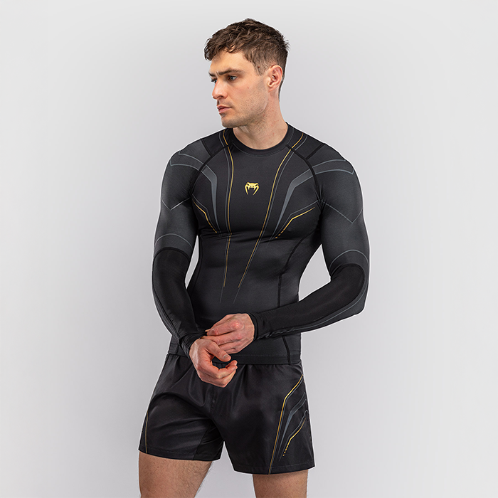 Venum Streamline Långärmad Rashguard Svart Guld