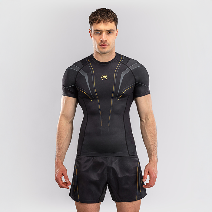 Venum Streamline Kortärmad Rashguard Svart Guld
