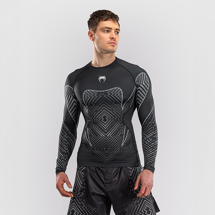 Venum Midnight Fury Långärmad Rashguard Svart Grå Silver