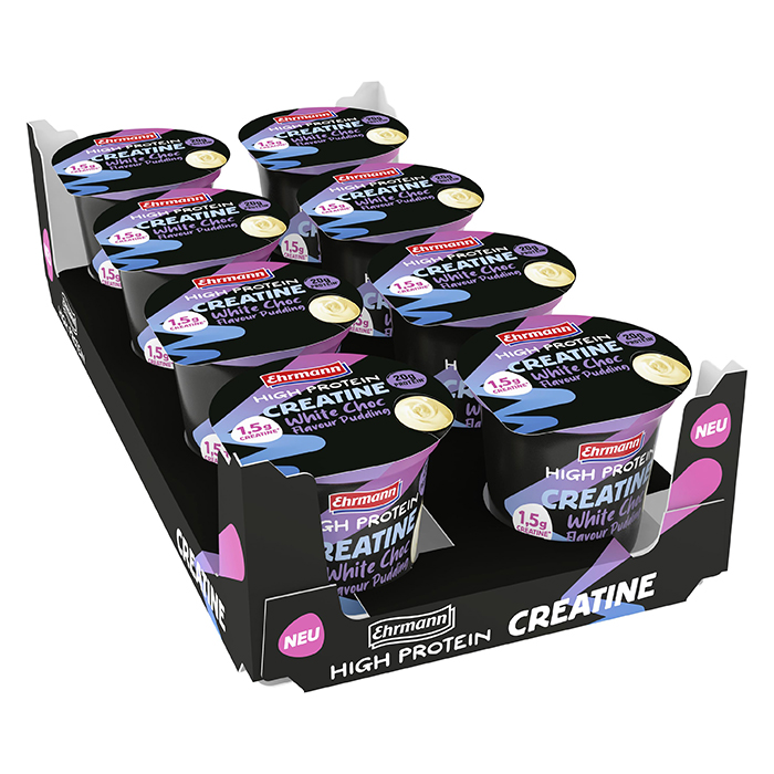 8 x Ehrmann High Protein Creatine Pudding 230 g White Chocolate KD