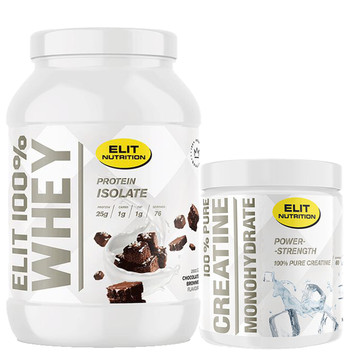 100% Pure Kreatin Monohydrat 300 g + 100% Vassleprotein 900 g
