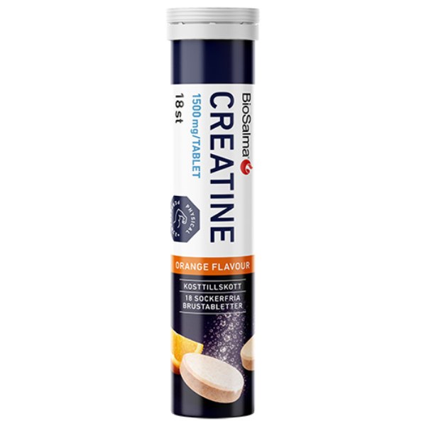 BioSalma Creatine Brustabletter, Apelsin, 18 brustabl