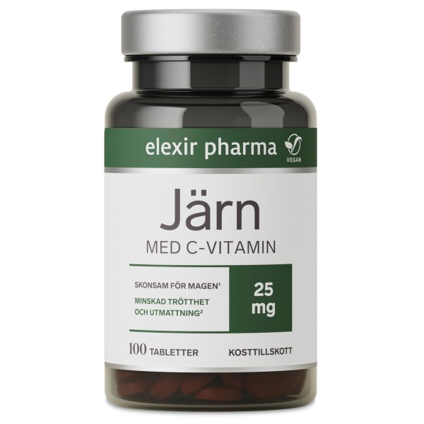 Elexir Pharma Järn med C-Vitamin, 100 tabl
