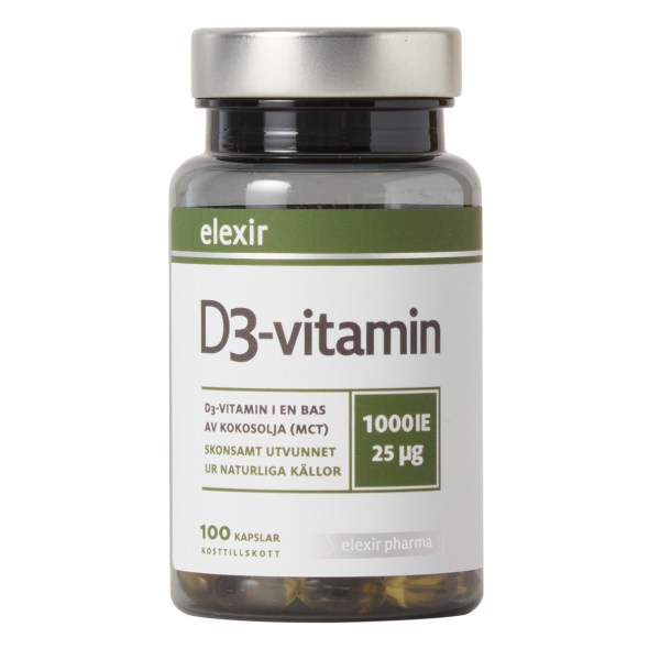 Elexir Pharma Vitamin D3 1000 IE, 100 kaps
