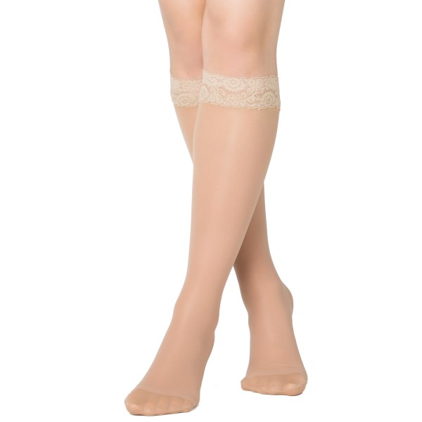 Funq Wear Lace Kompressionsstrumpor Nylon 15-18 mm, 42-43, Naturally Nude