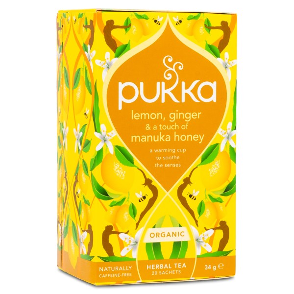 Pukka Te Lemon, Ginger & Manuka, 20 påsar