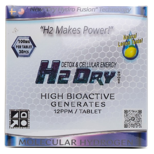 Quantum Energy H2 Dry Vätetabletter 12ppm, Citron, 30 tabl