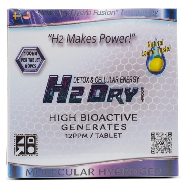 Quantum Energy H2 Dry Vätetabletter 12ppm, Citron, 60 tabl