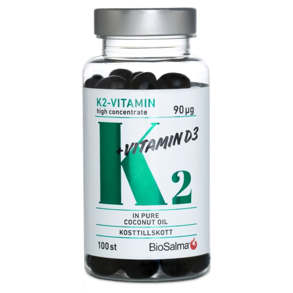 BioSalma K2 90 ug + D3-vitamin 25 ug, 100 kaps