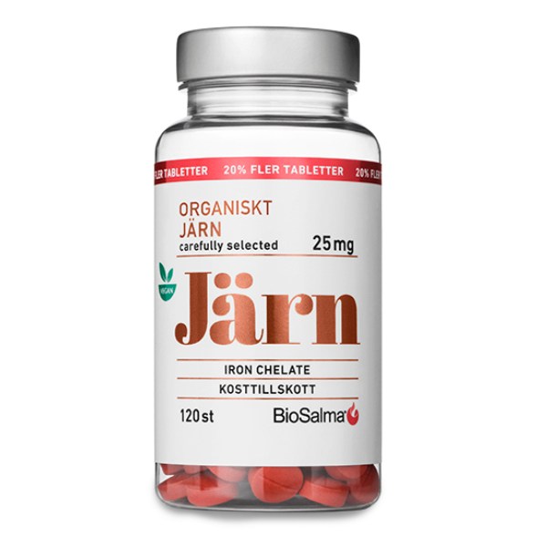 BioSalma Organiskt Järn 25mg Kelaterat, 120 tabl BioSalma Organiskt Järn 25mg Kelaterat, 120 tabl
