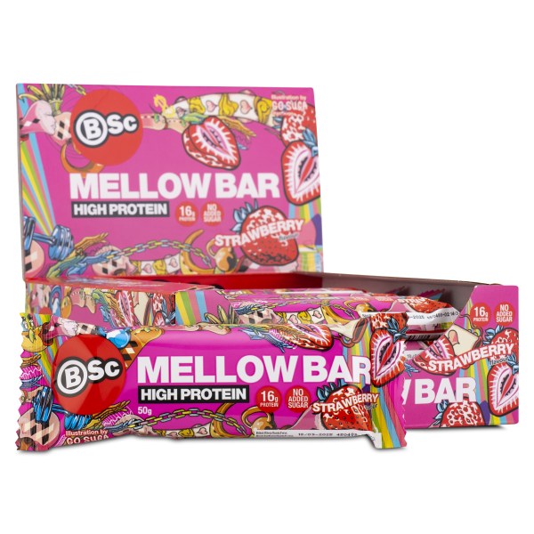BSc Mellow Bar, Strawberry, 12-pack