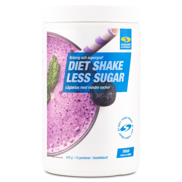 Diet Shake Less Sugar, Blåbär, 420 g Diet Shake Less Sugar, Blåbär, 420 g
