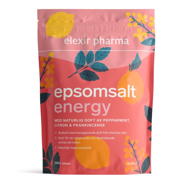 Elexir Pharma Epsomsalt med doft, 1000 g, Energy