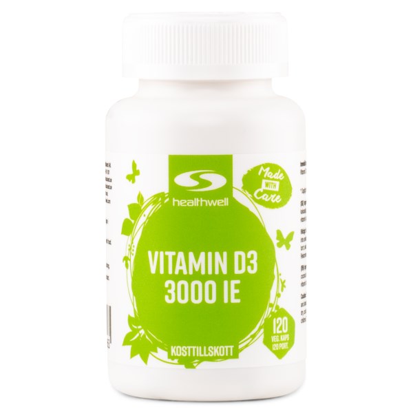 Healthwell Vitamin D3 3000 IE, 120 kaps Healthwell Vitamin D3 3000 IE, 120 kaps