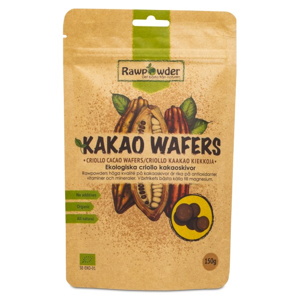 RawPowder Kakao Wafers EKO, 150 g